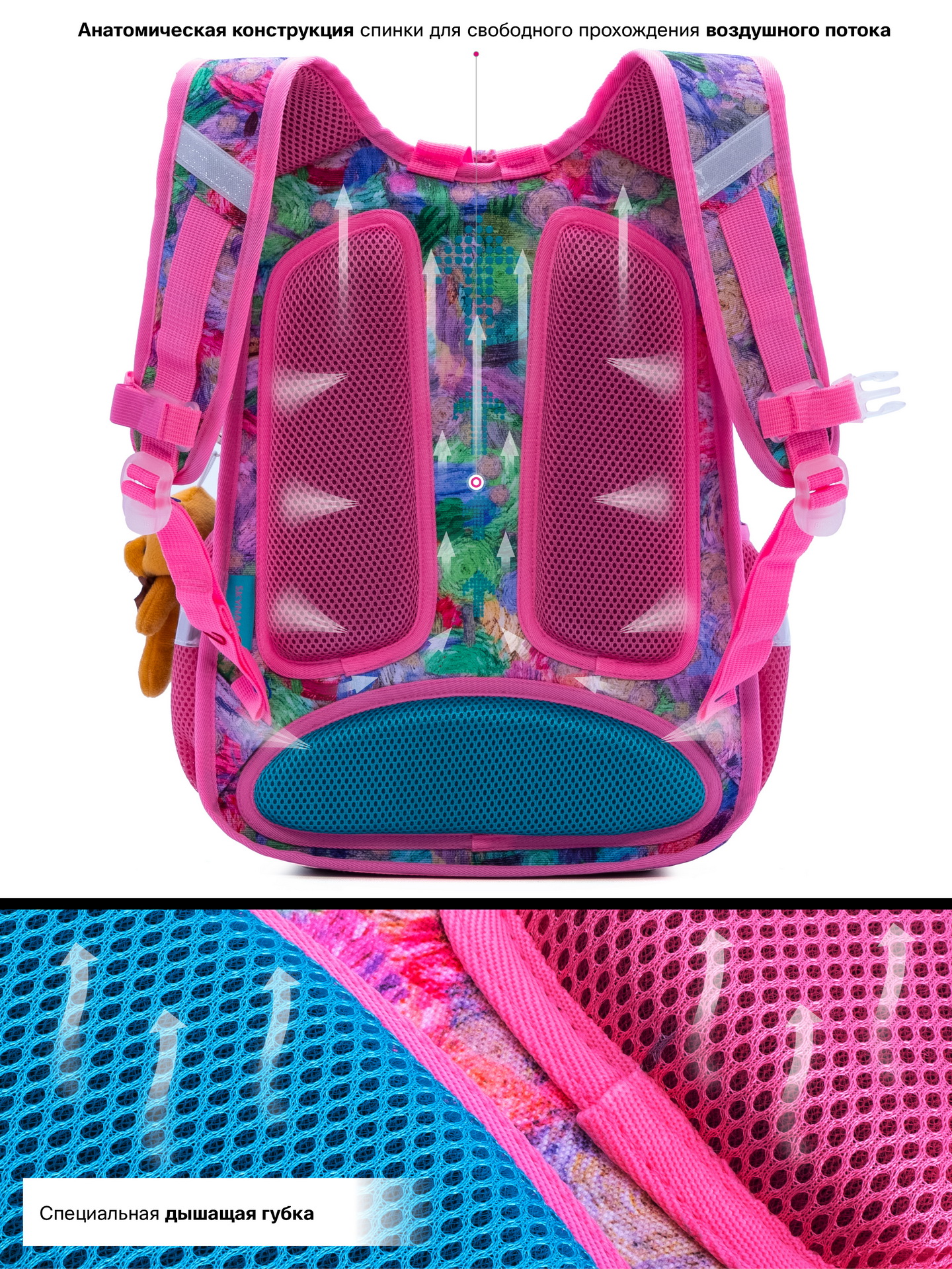 Рюкзак SkyName анатомическая спинка + брелок - фото 6