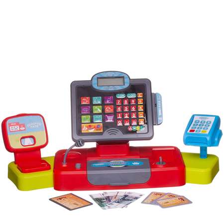 Игровой набор Abtoys продукты, прилавок, касса, тележки и корзинки