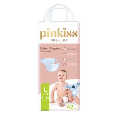 Подгузники Pinkiss Premium L (9-14 кг) 42 шт.