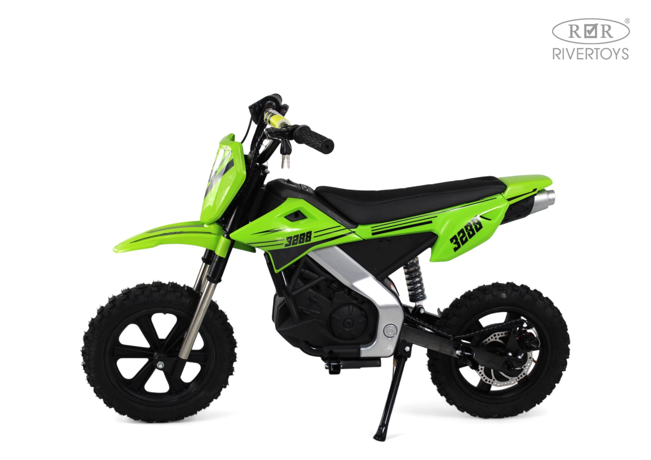 Электромотоцикл RIVERTOYS E777KX-MOTO-GREEN - фото 1