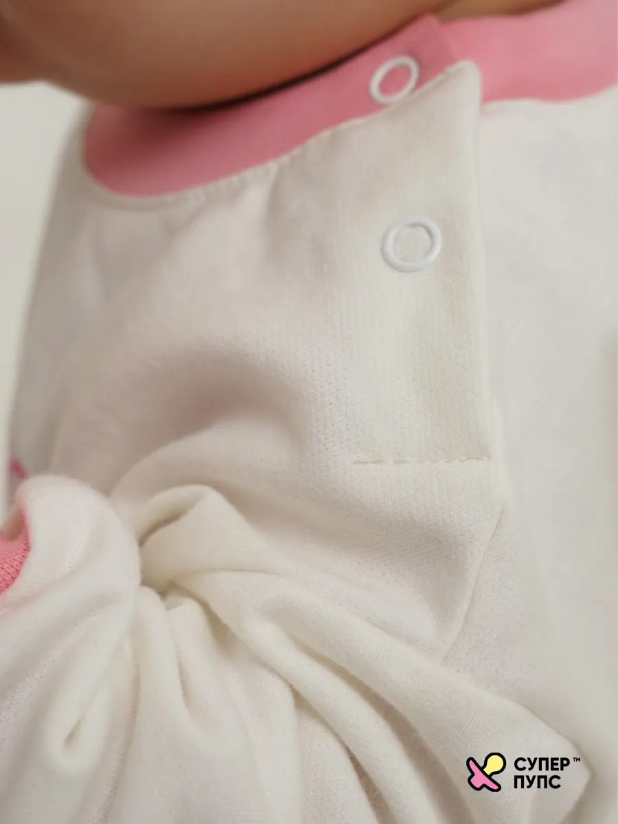 Боди Супер Пупс ромпер/молочный/розовыймилота - фото 18