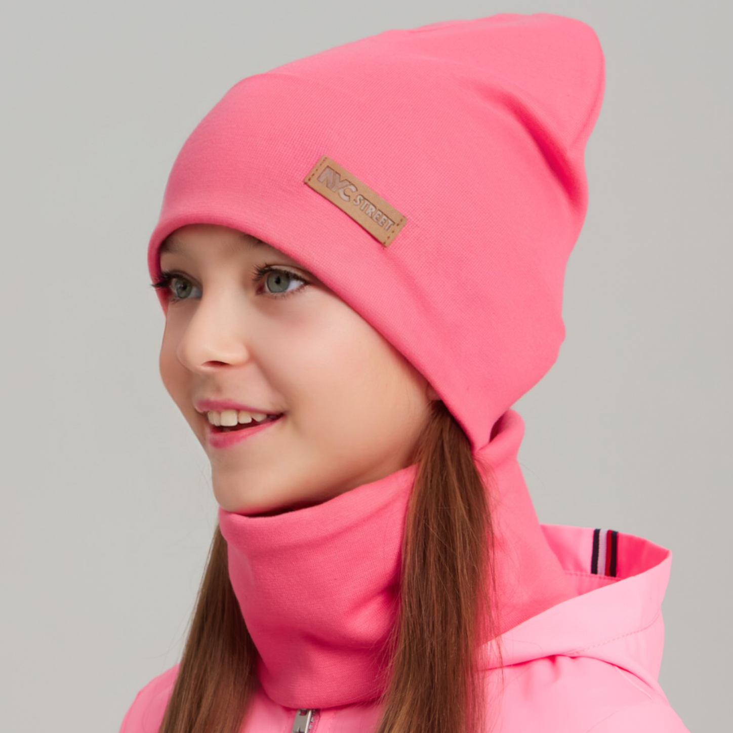 Шапка и снуд KUBRIO NYC-H-68-SPRotvG-pink - фото 9