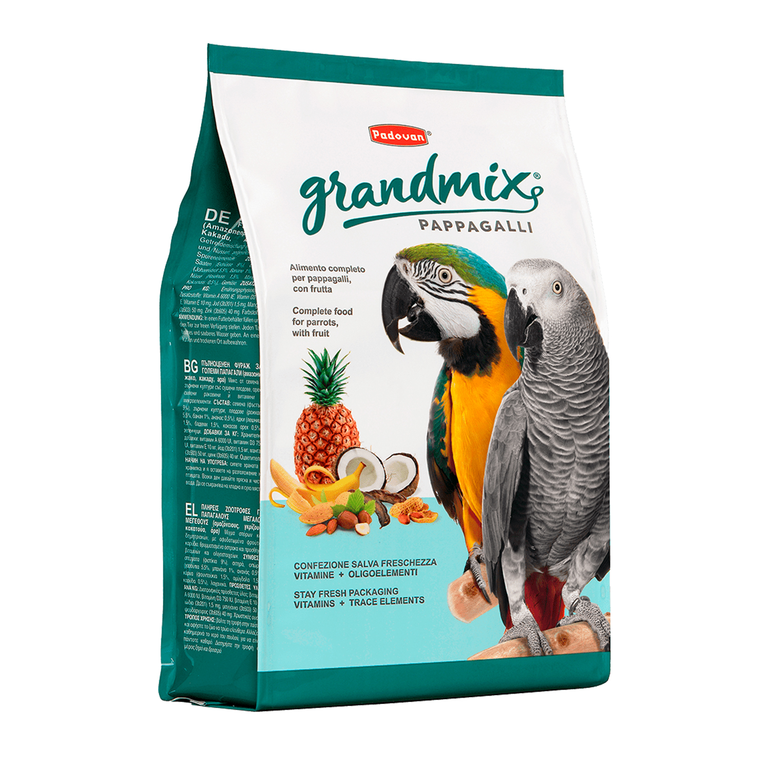 Корм для попугаев PADOVAN Grandmix комплексный основной 2кг - фото 1
