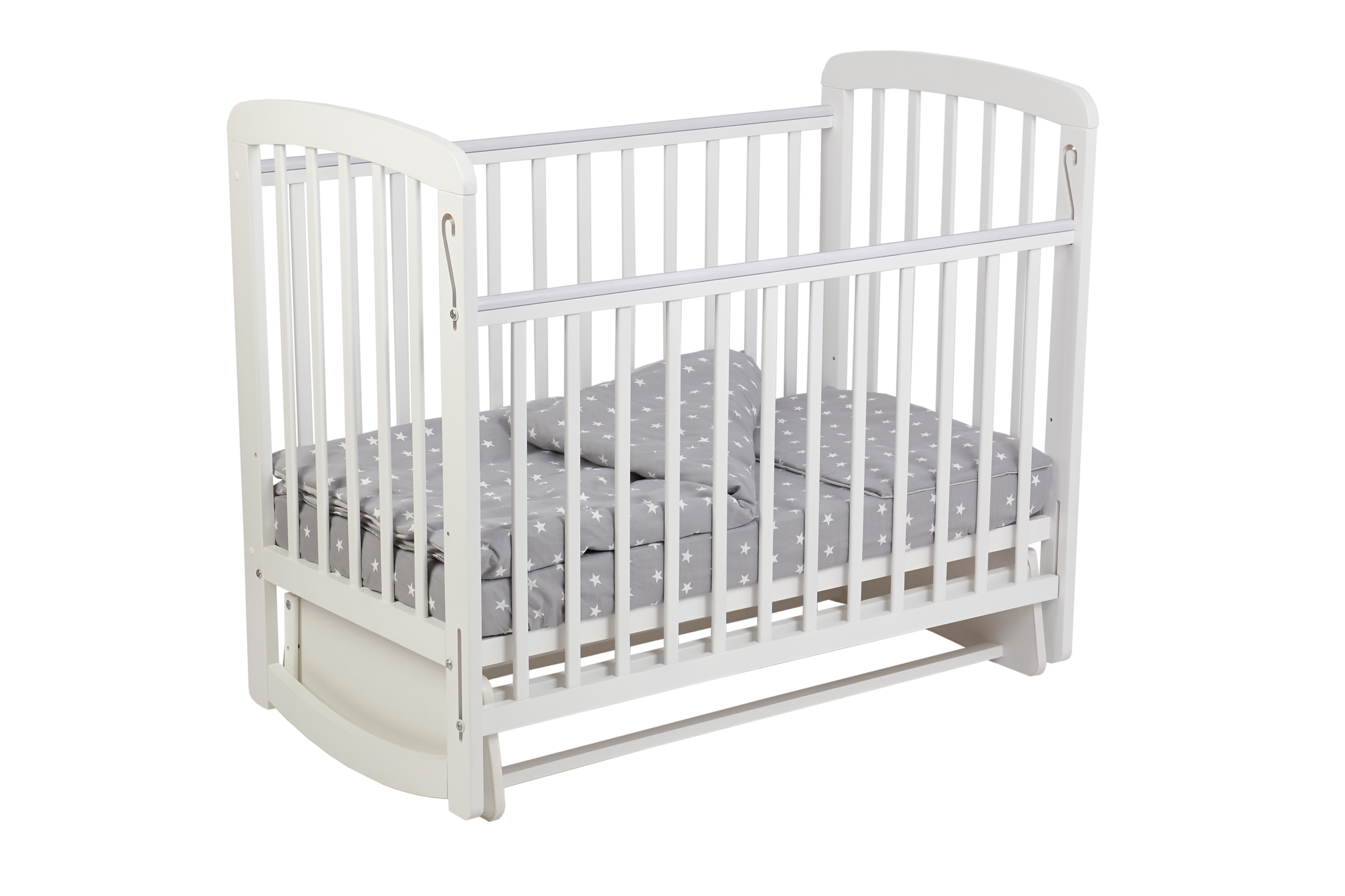 Детская кроватка Polini kids прямоугольная, поперечный маятник (белый) - фото 13