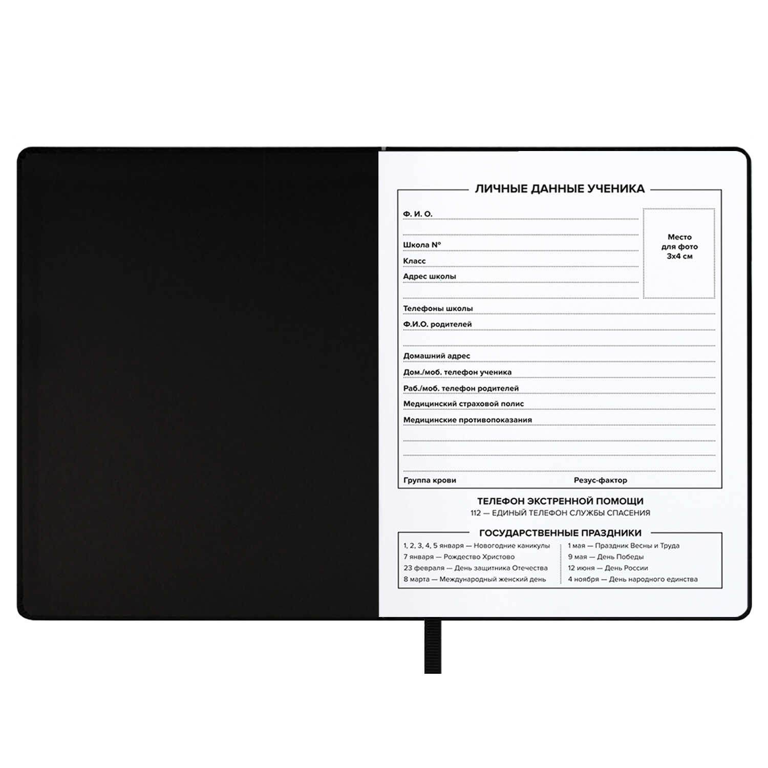 Дневник школьный Феникс + Мишка на черном - фото 8