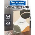Портфолио школьника Brauberg папка А4 на кольцах 20 файлов для девочки и мальчика