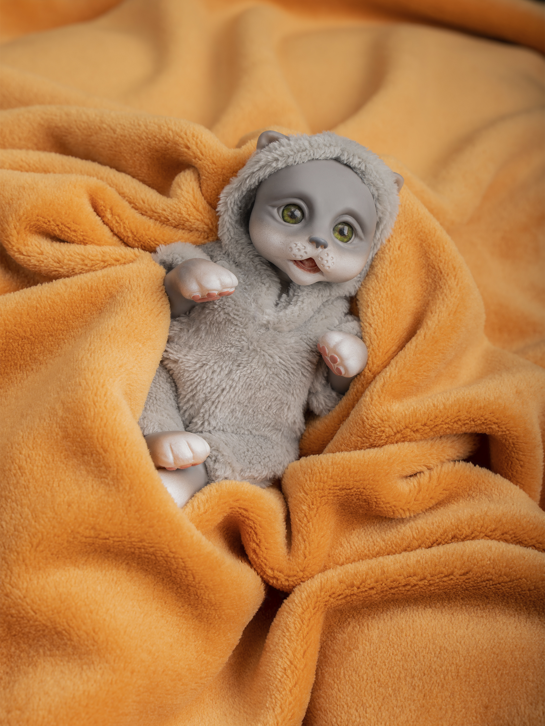 Кукла мини Magic Manufactory Magic Pets Кот реборн серый высота 19 см 4631175965861 - фото 21