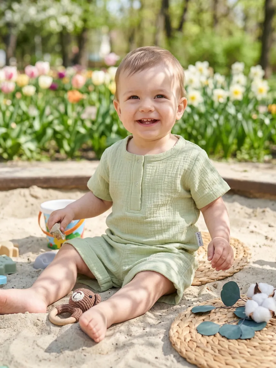 Рубашка и шорты Супер Пупс кост/мус/рубшорты/лайм - фото 13