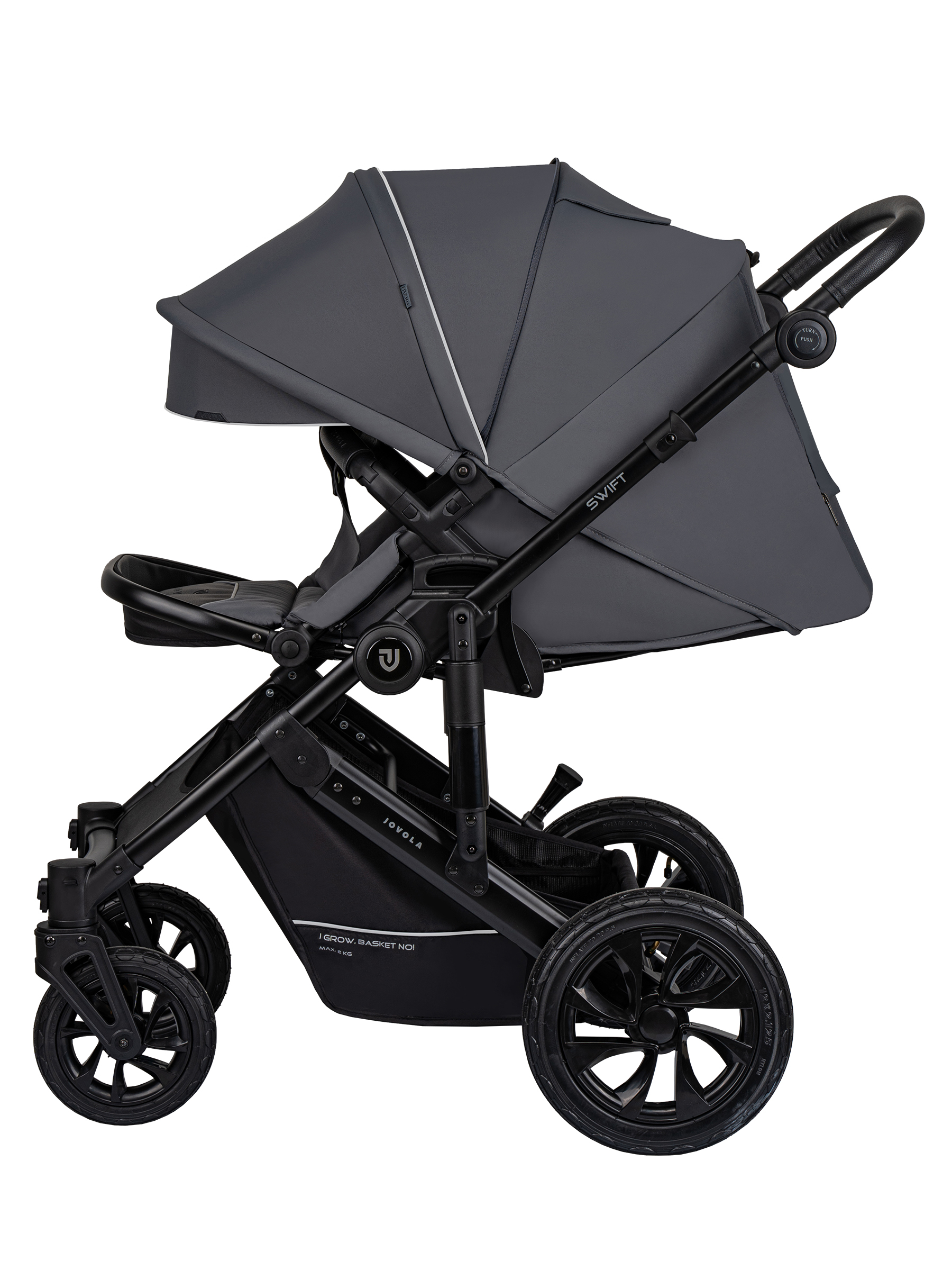 Коляска 3в1 JOVOLA Swift Plus темно-серый - фото 14