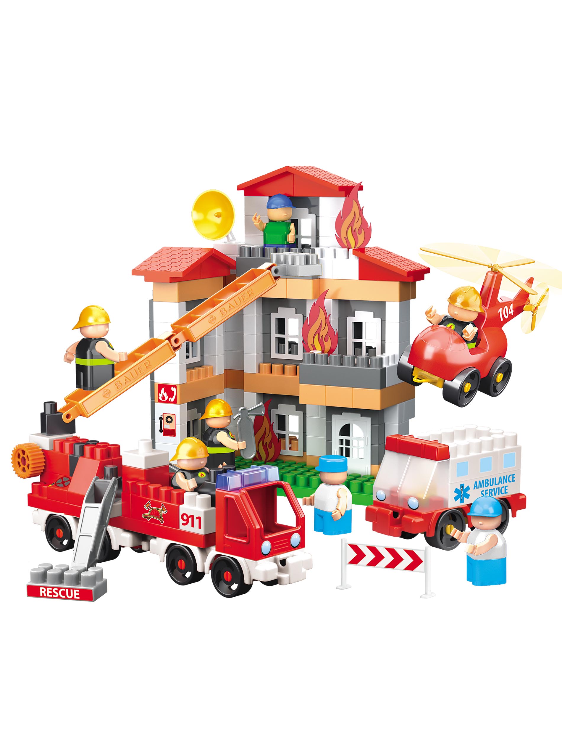 Конструктор BAUER Пожарная часть Fireman Блокмен 242 дет. - фото 2
