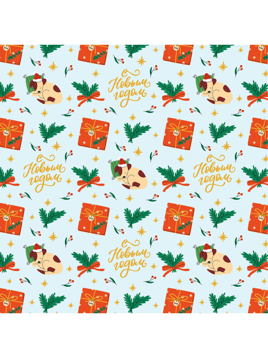 Упаковочная бумага Золотая сказка для новогодних подарков в рулоне 70х100 см набор 3 штуки - фото 3