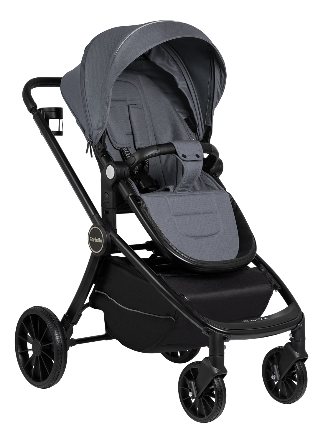 Коляска 3в1 Farfello Baby shell серый - фото 21