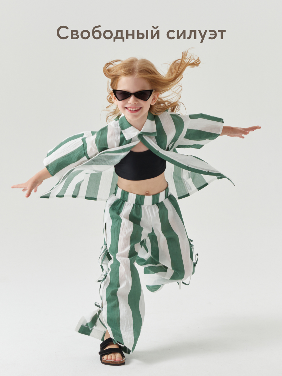 Рубашка Happy Baby 88116_green-stripe - фото 6