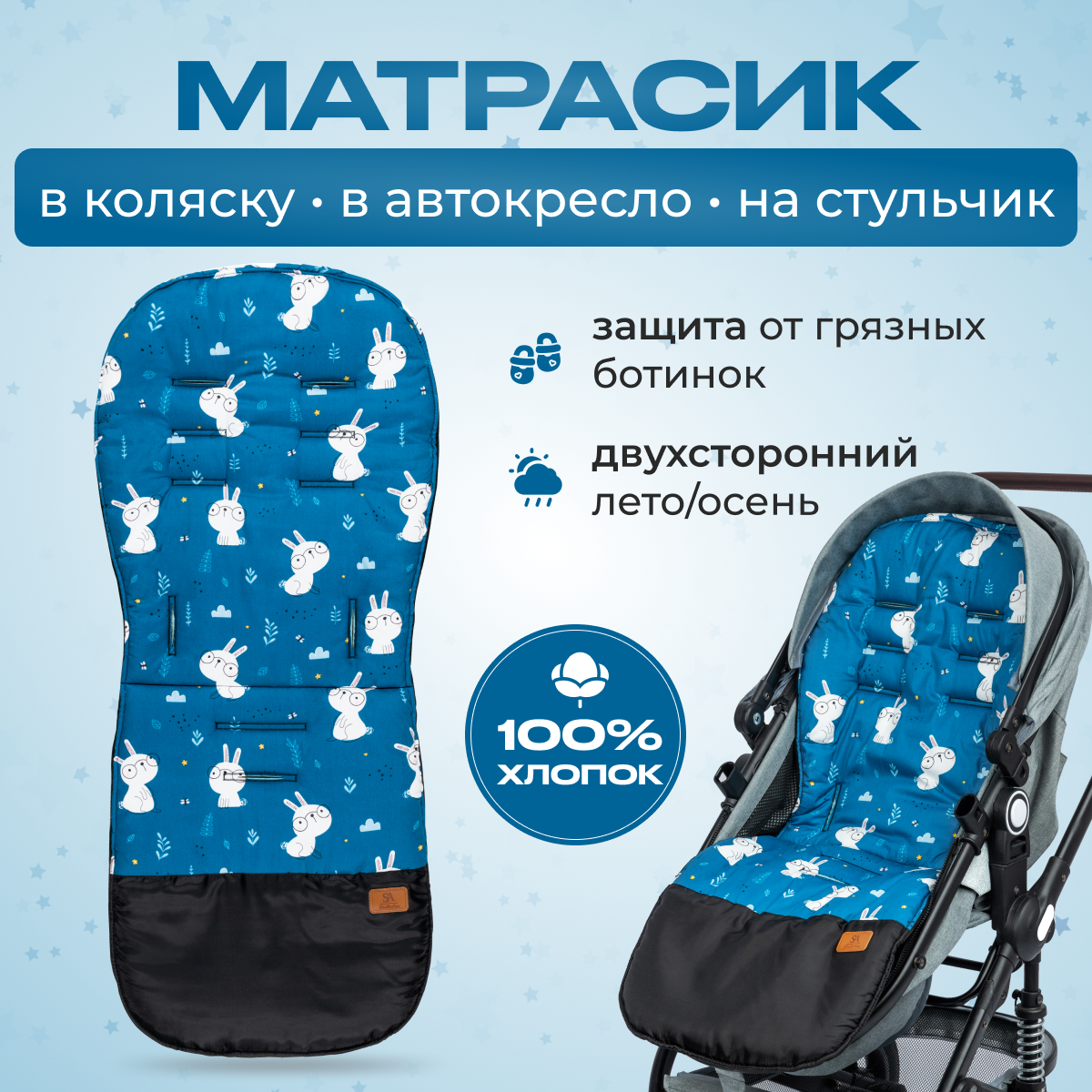 Матрас StrollerAcss SA100/морской - фото 2