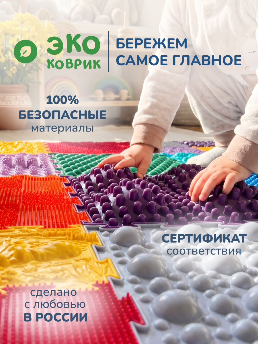 Коврик-пазл Ортодон массажный развивающий детский 26 x 300 см - фото 5