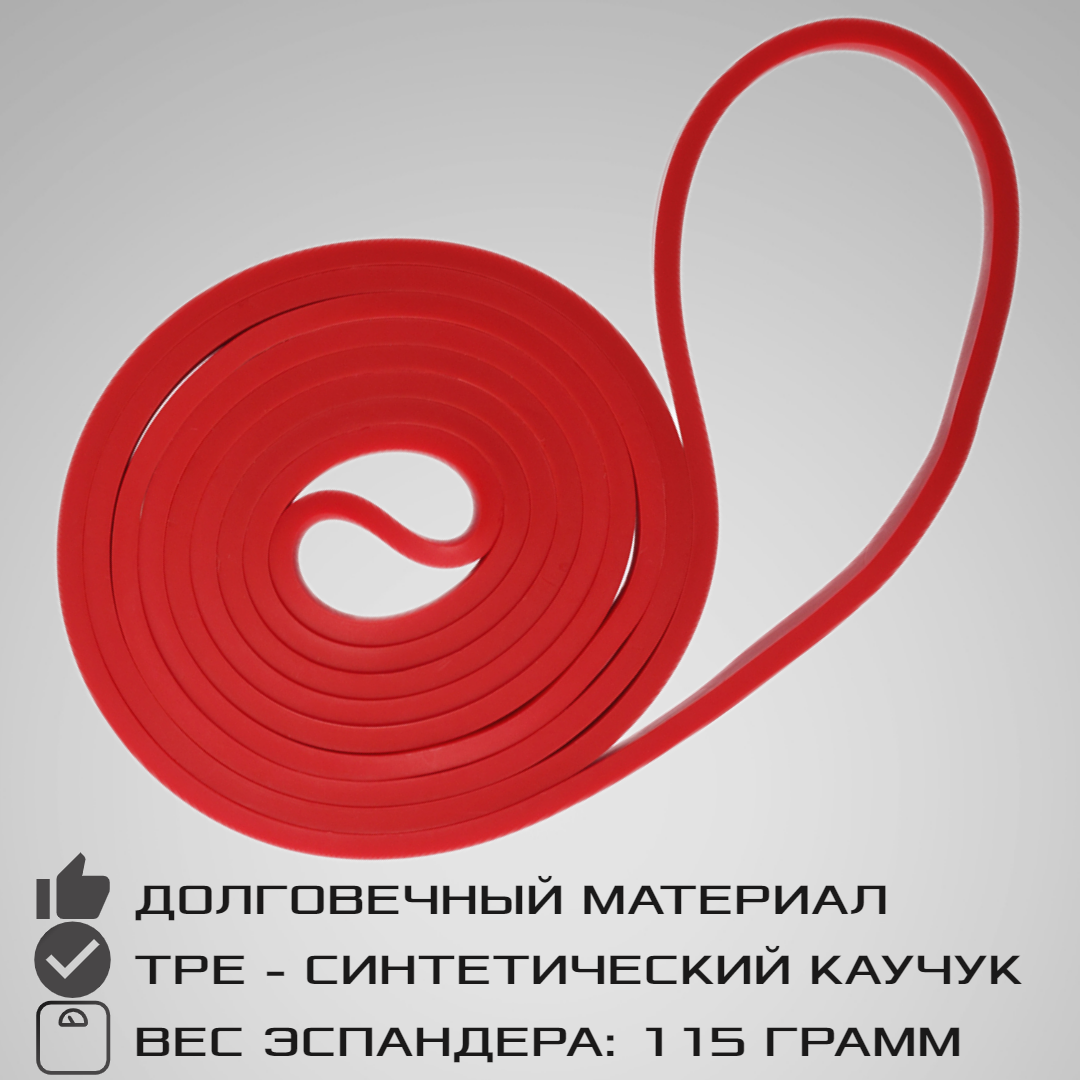 Эспандер ленточный STRONG BODY красный сопротивление от 5 кг до 16 кг - фото 2