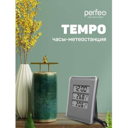 Часы-метеостанция Perfeo Tempo серебряный PF-S3316E