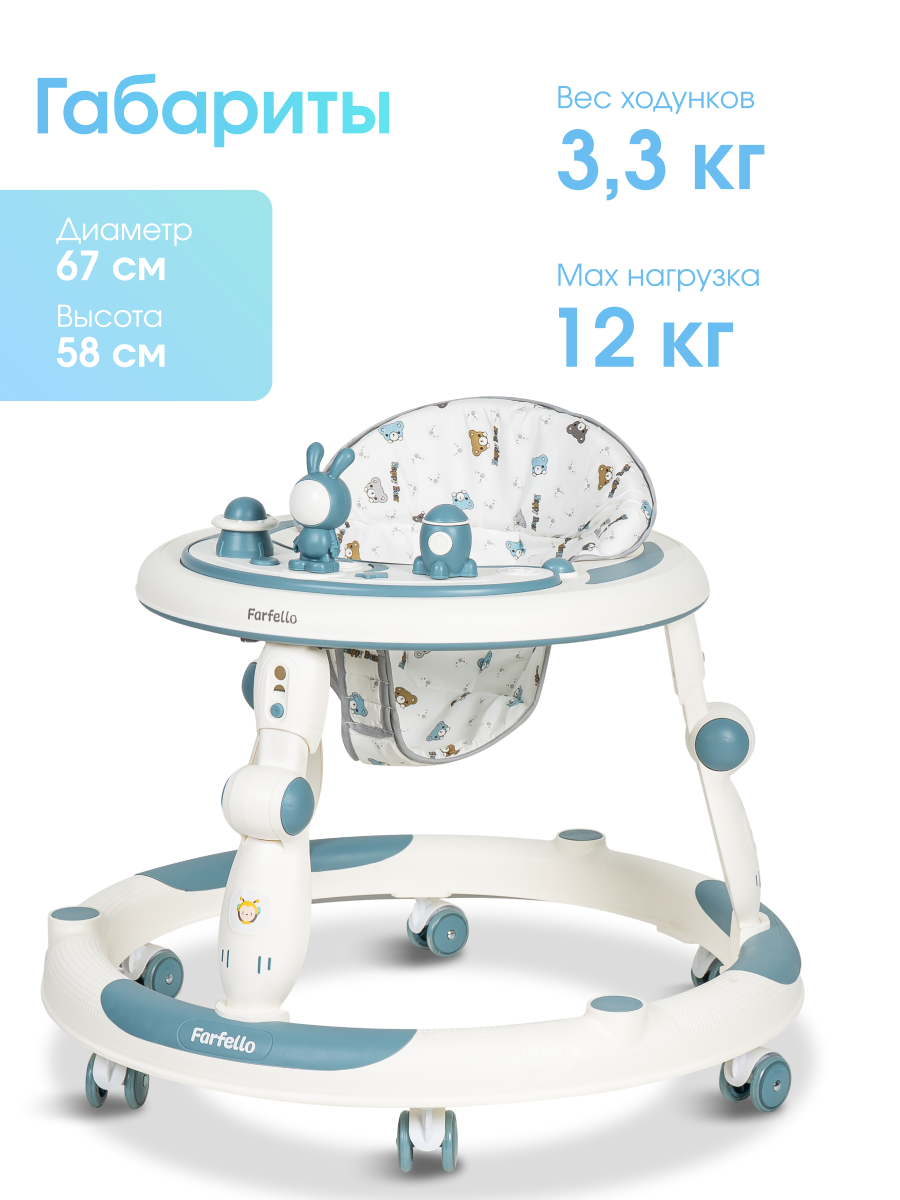 Ходунки Farfello A2 синий - фото 4