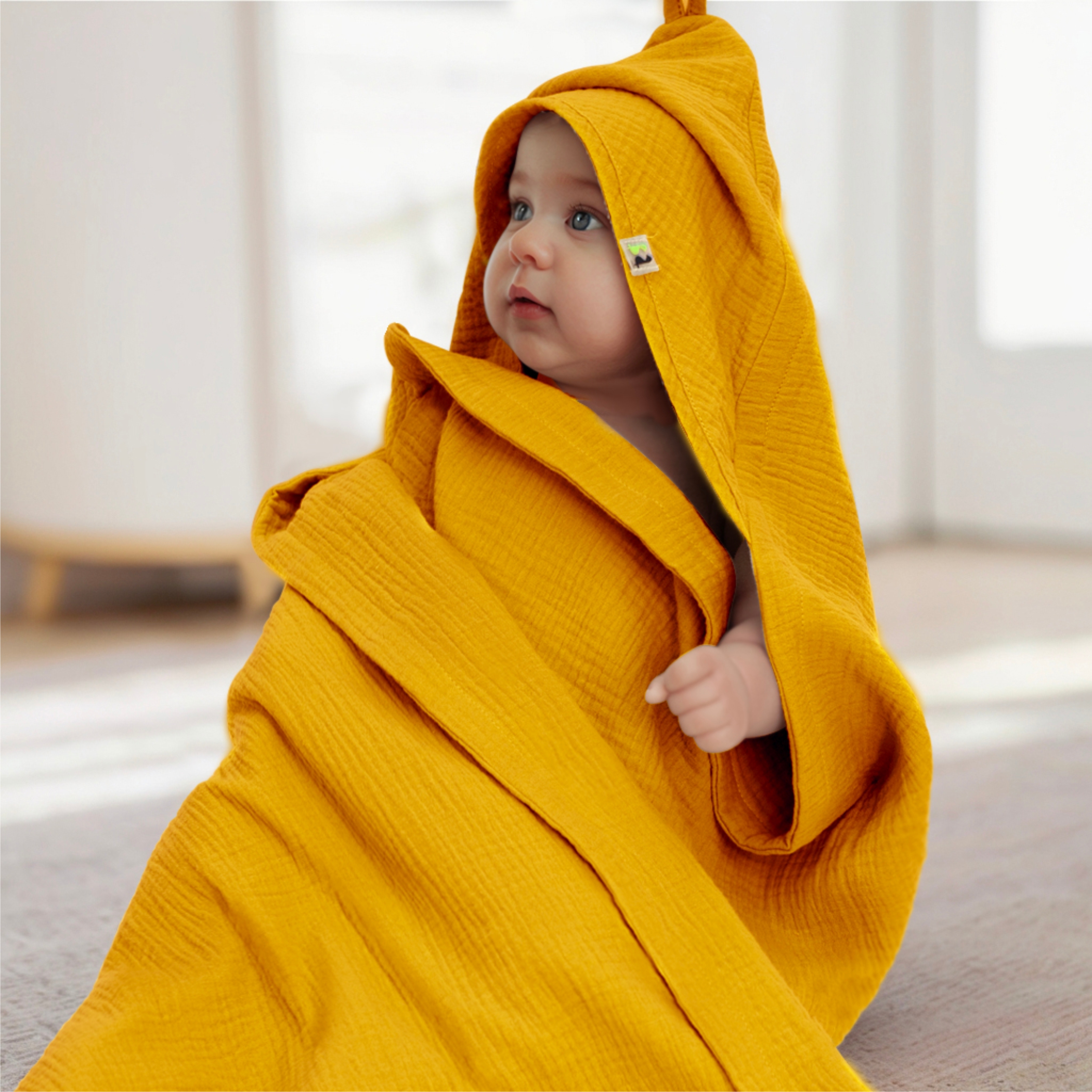 Полотенце уголок Фабрика Бамбук с капюшоном (уголком) 98 x 98 см - фото 4