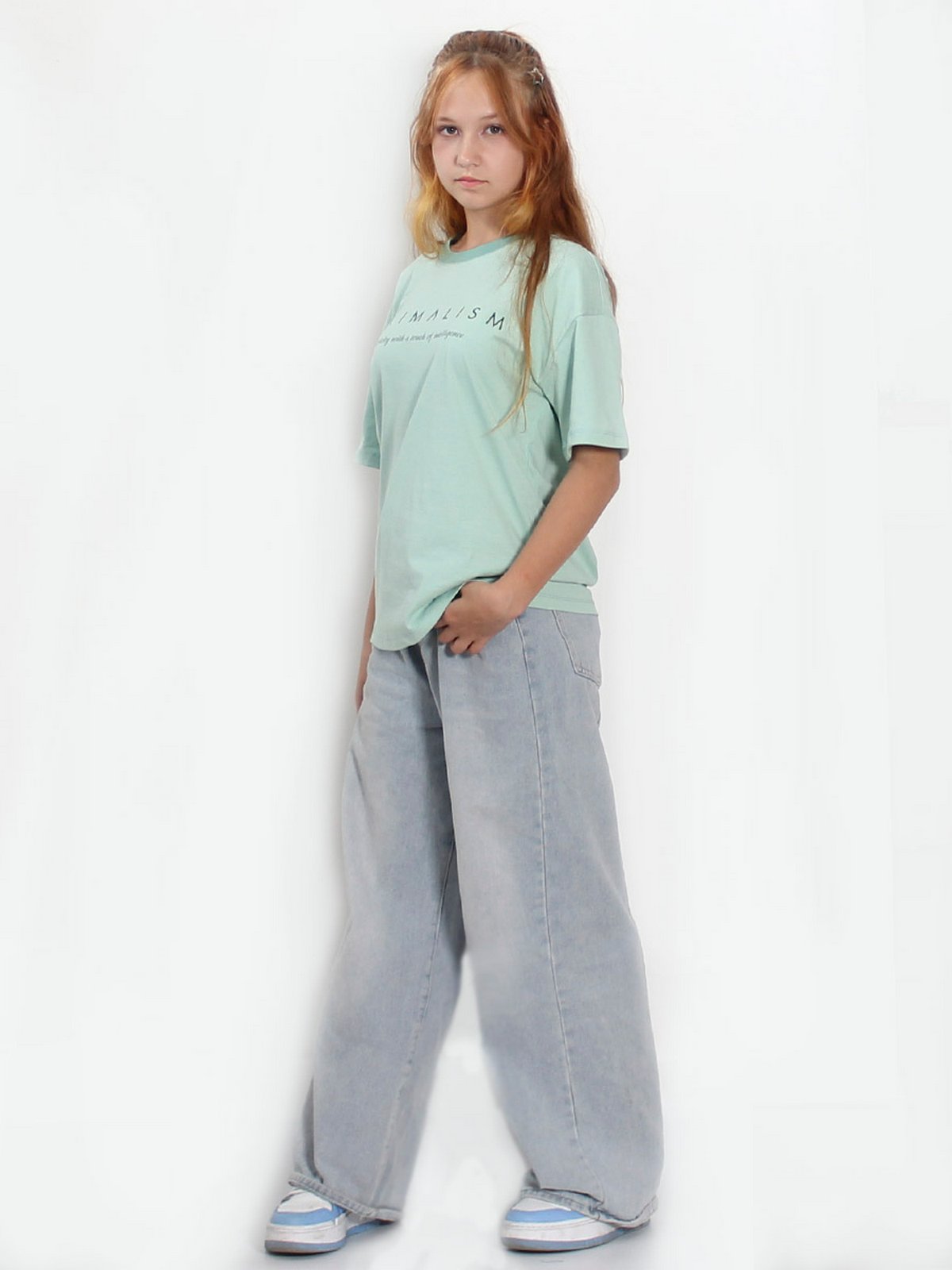 Футболка STELLA MODA 11404-зелёный - фото 5