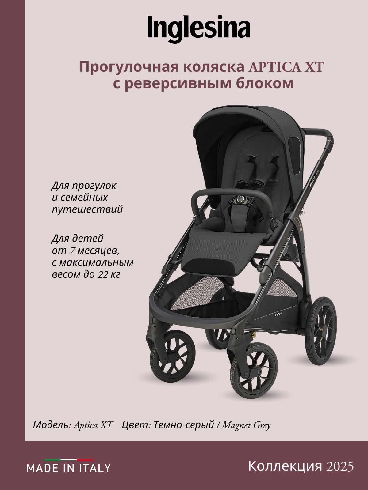 Коляска 3в1 Inglesina серый - фото 10