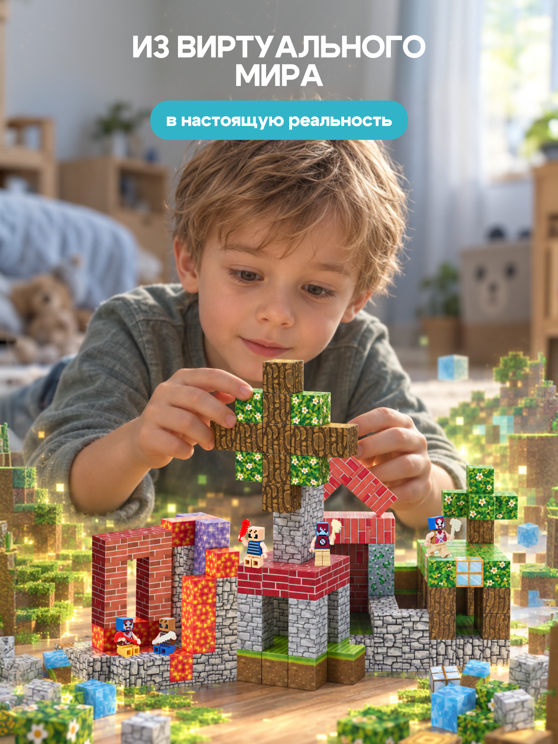 Конструктор SAYFUN toys магнитный 150 дет. - фото 4