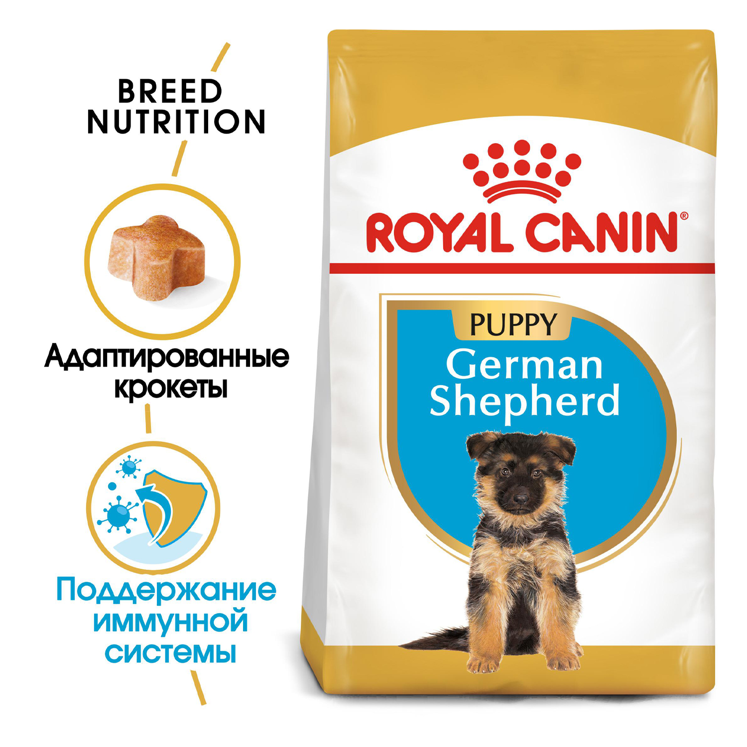 Корм для щенков ROYAL CANIN German Shepherd Puppy породы немецкая овчарка 12кг - фото 3