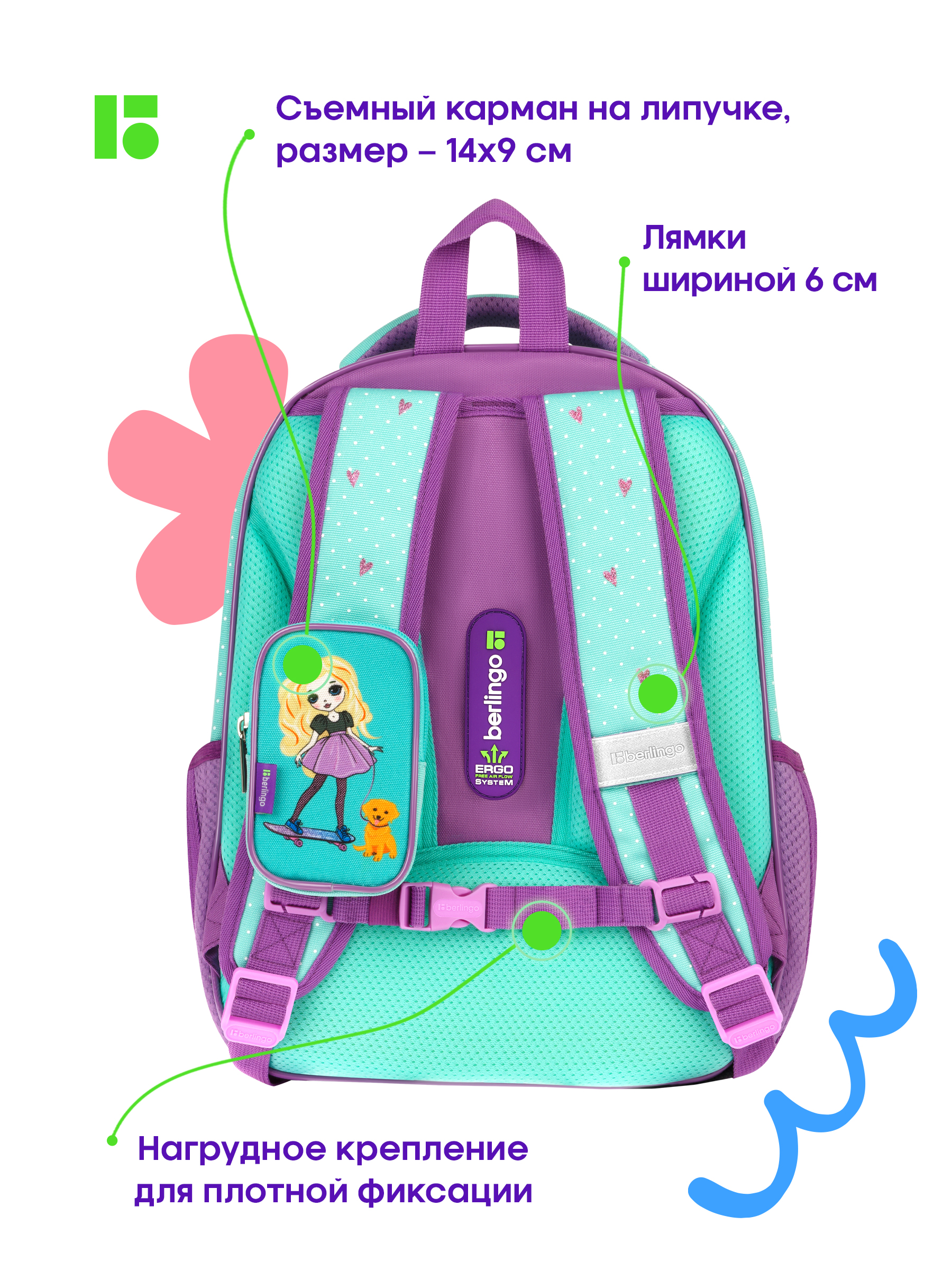 Ранец BERLINGO Pretty girl - фото 10