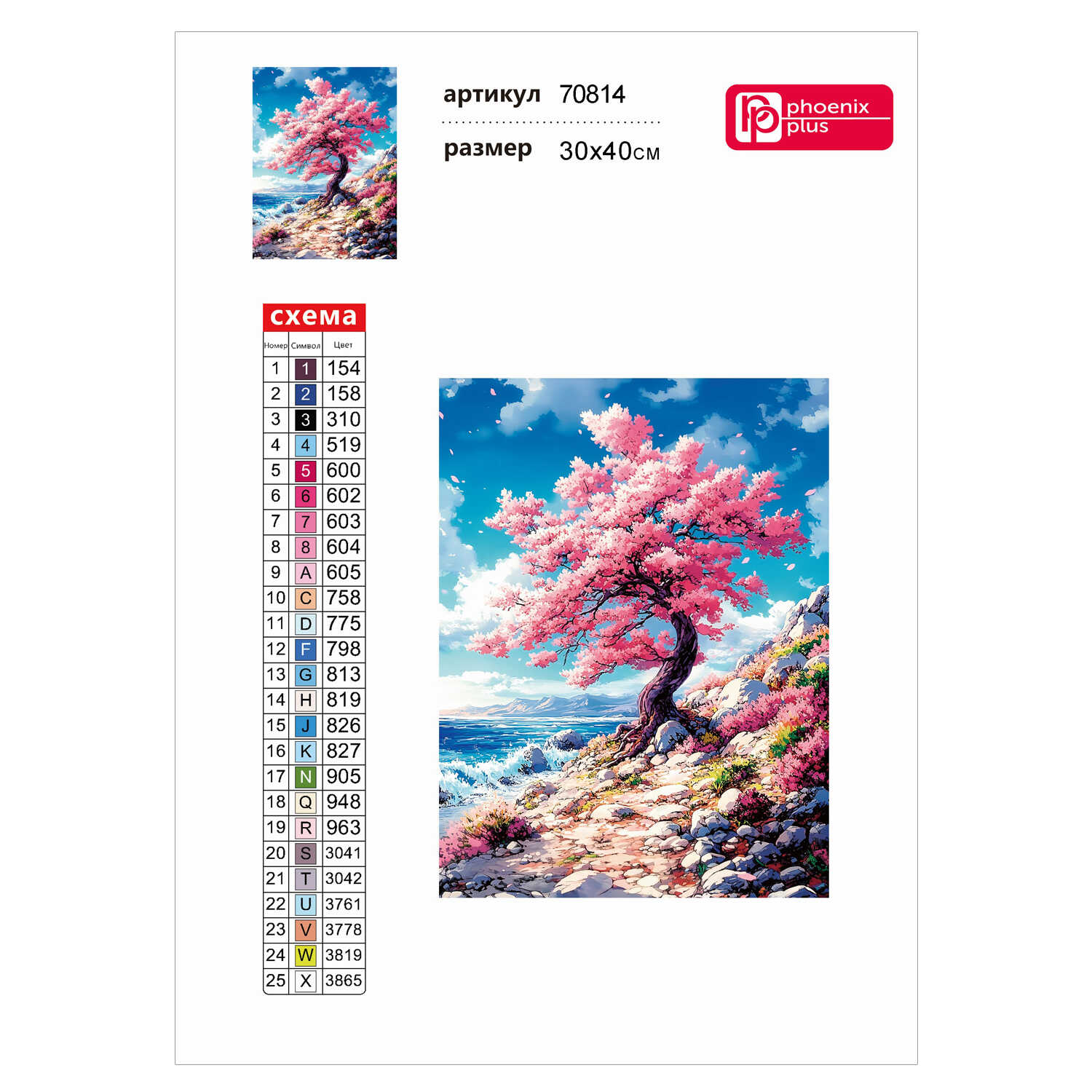 Алмазная мозаика Феникс + - фото 2