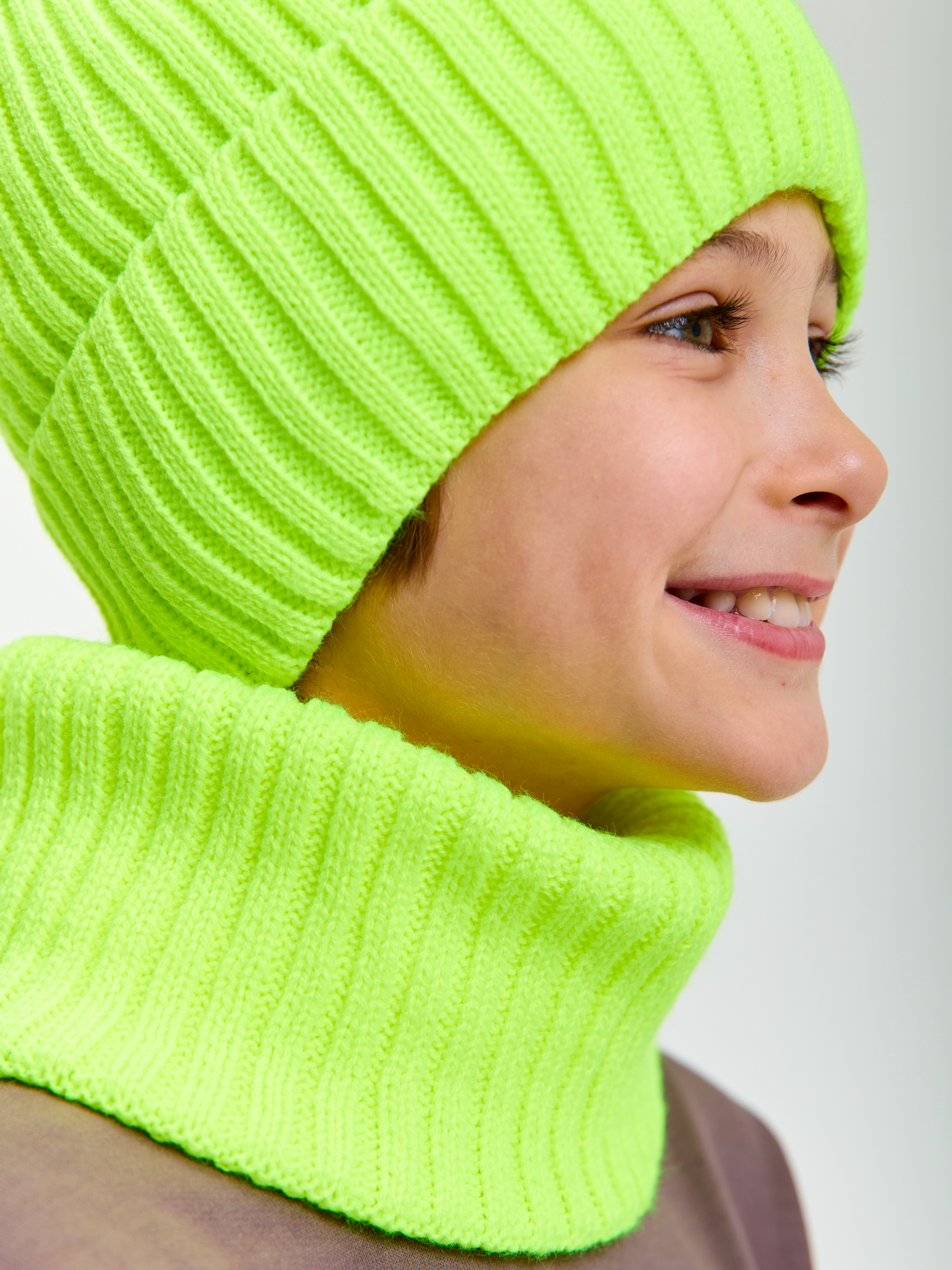 Шапка и снуд KUBRIO KU-H-104-GplainW-acidB - фото 9