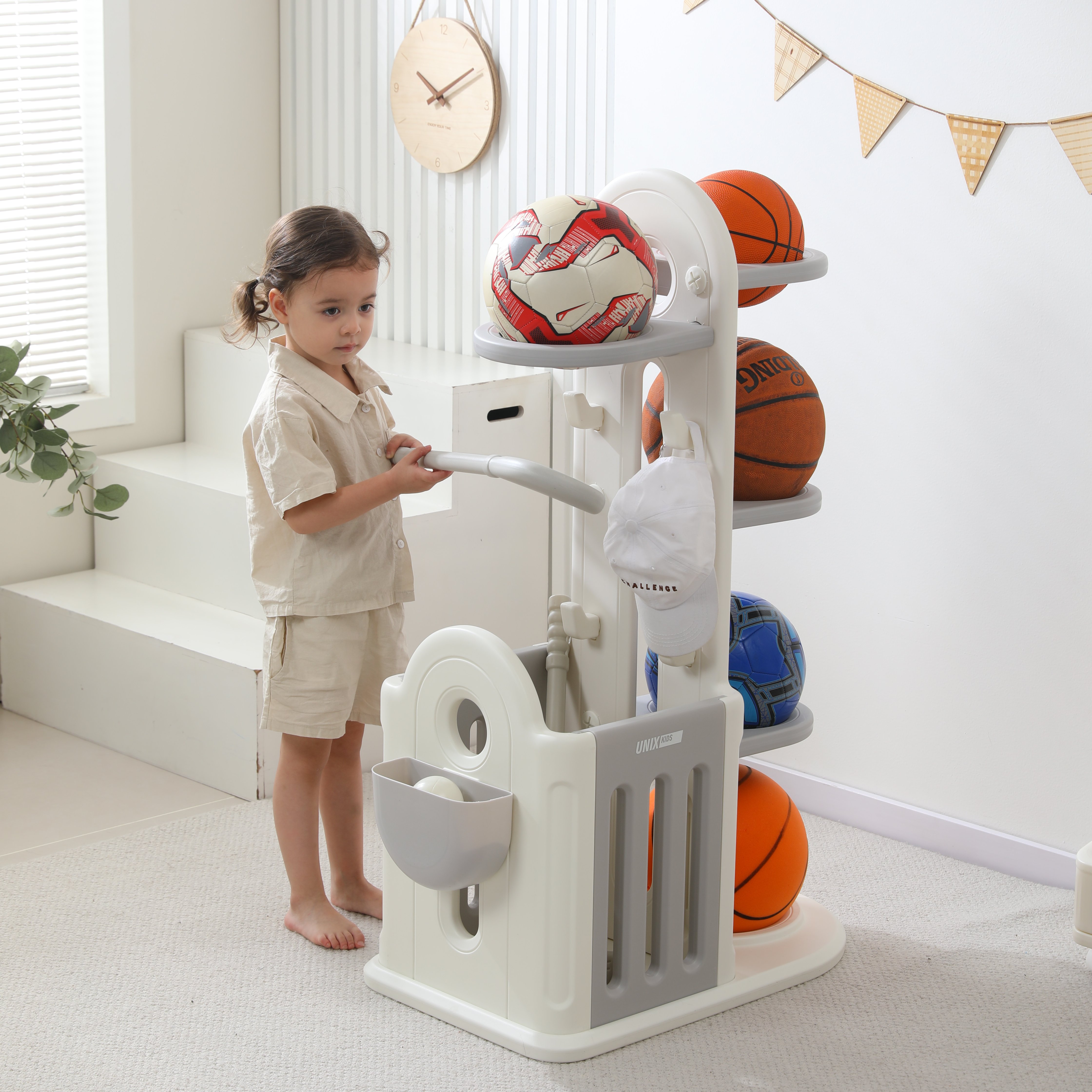Подставка для мячей UNIX Kids Classic 4 levels Grey - фото 10