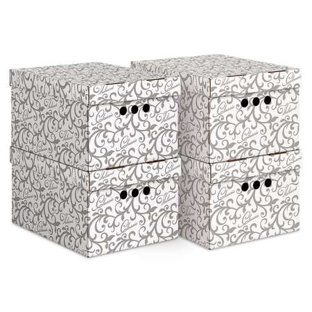 Коробка для хранения VALIANT 25*33*18.5 см набор 4 шт.