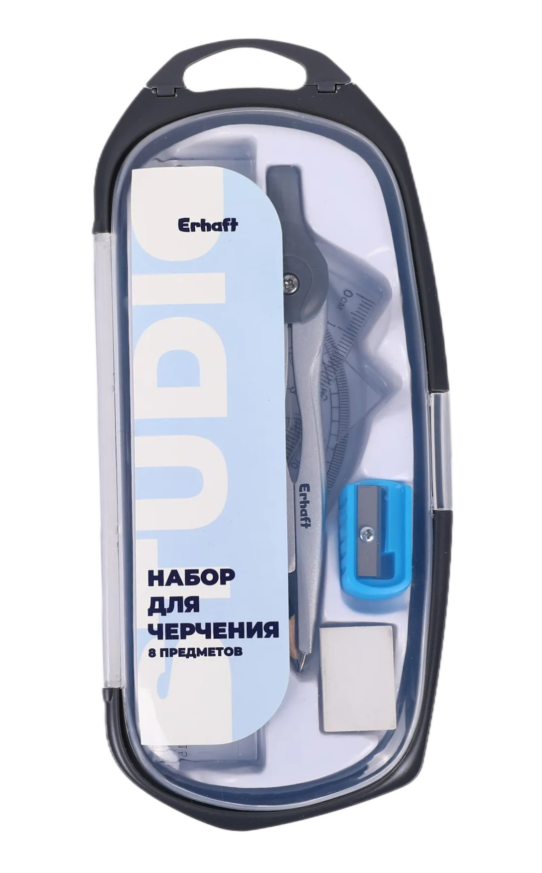 Изображение товара Набор чертёжный Erhaft пластик с циркулем и инструментами