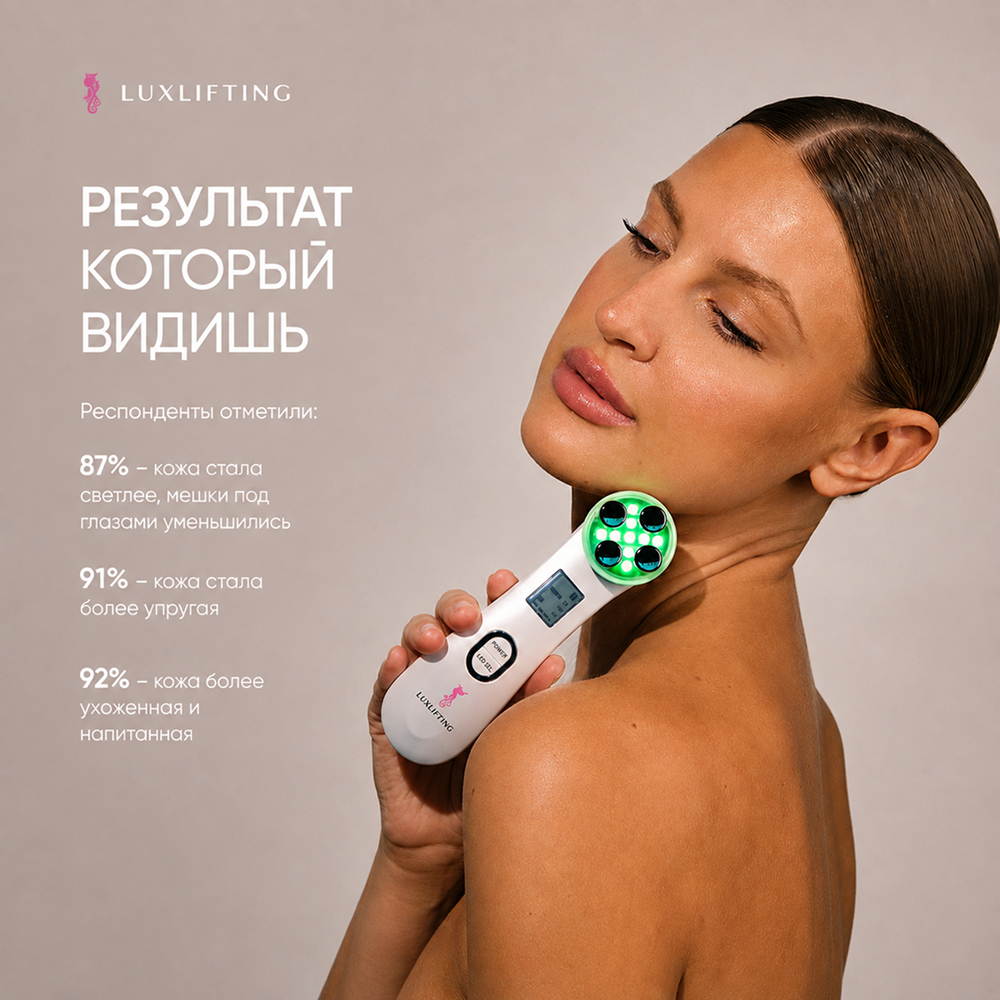 Прибор LUXLIFTING RF-лифтинг, EMS, микротоки, LED, увлажнение - фото 4