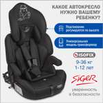 Автокресло SIGER Siger Стар Isofix Lux Isofix 1/2/3 (9-36 кг)