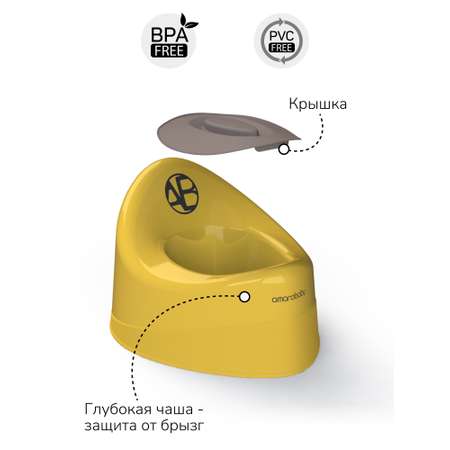 Горшок детский с крышкой Amarobaby Fort жёлтый