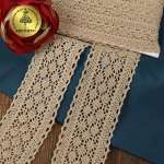 Кружево вязаное хлопковое KRUZHEVO 60мм цв.светло-бежевый уп.10м