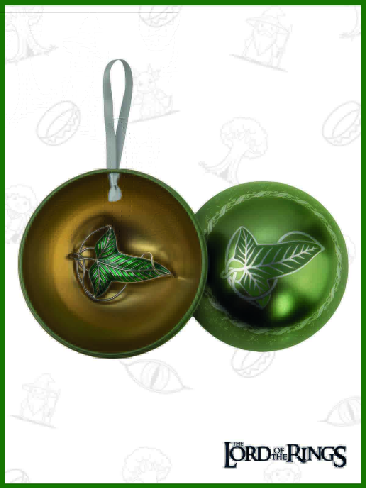 Елочная игрушка The Lord of the Rings Лист Лориэна металлический шар с брошью - фото 5