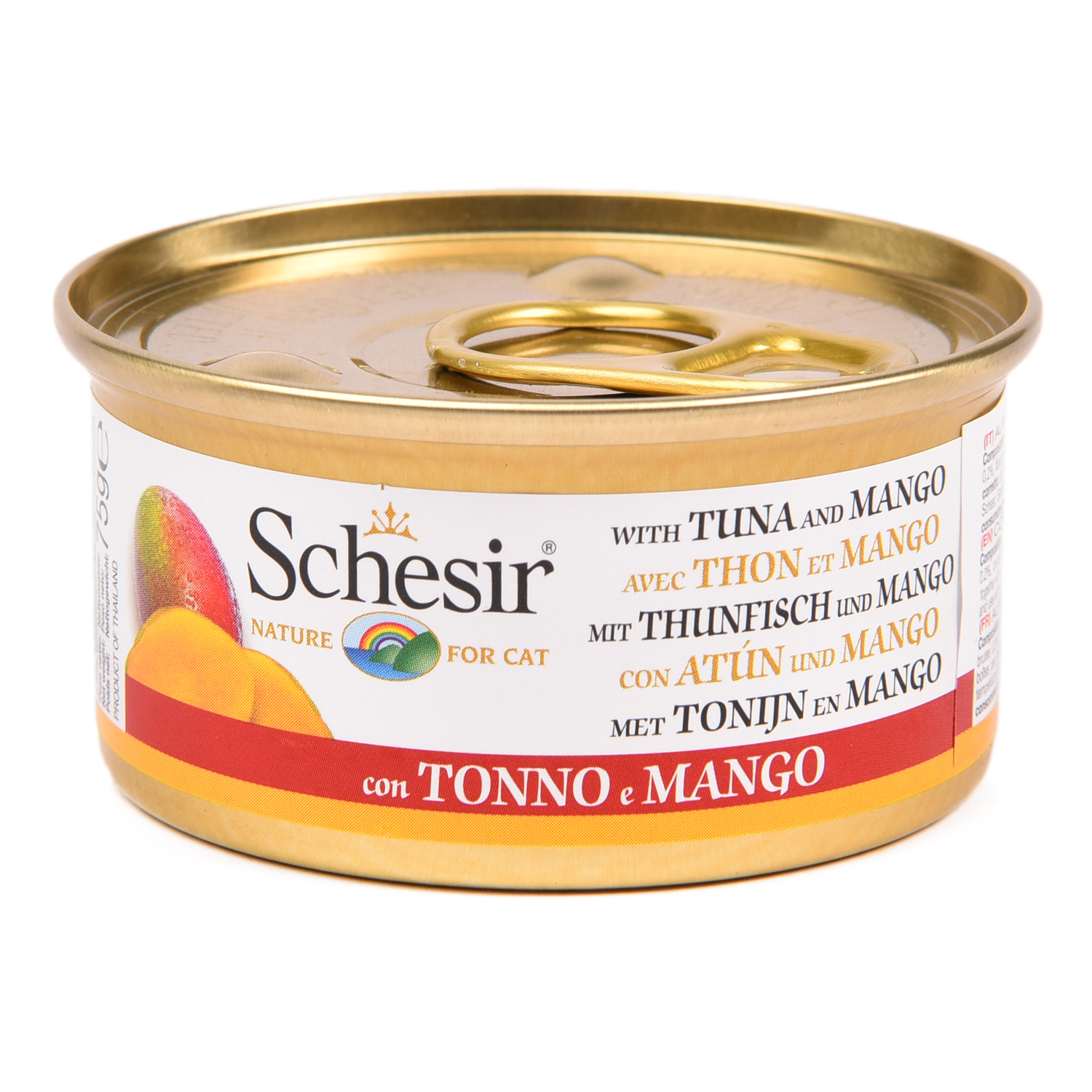 Корм влажный для кошек Schesir 75г с тунцом и манго - фото 1