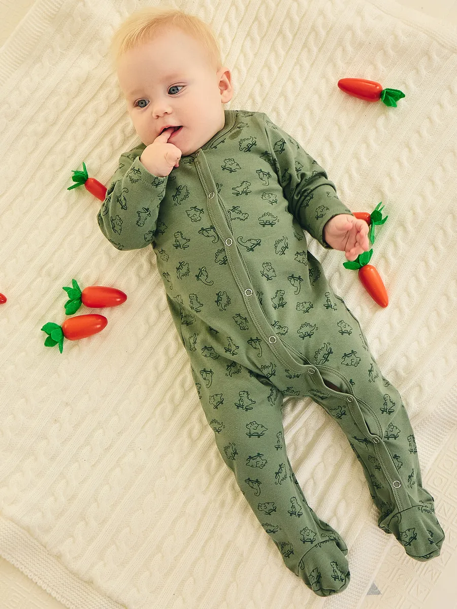 Комбинезон 2 шт Mark Formelle (Марк Формэль) 14005-2/динозавры на зеленом +песочный - фото 14