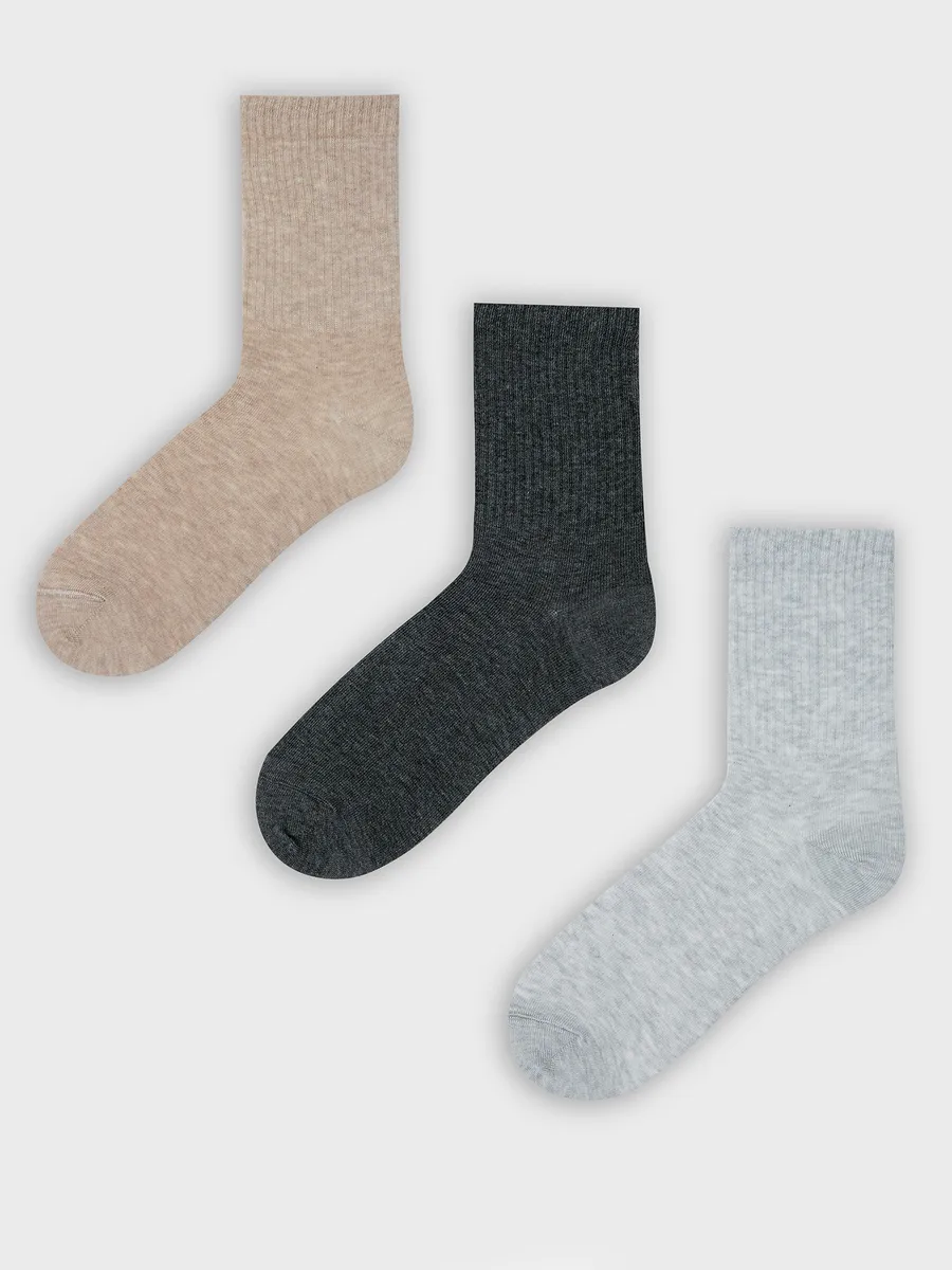 Носки 3 пары Mark Formelle (Марк Формэль) 444A-1850/беж.мел /св.сер.мел /т.сер.мел/ - фото 6