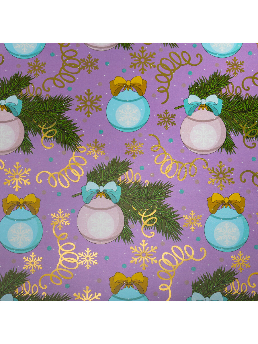 Упаковочная бумага Золотая сказка для новогодних подарков с эффектами 3 шт 70х100 см NY Pattern - фото 14