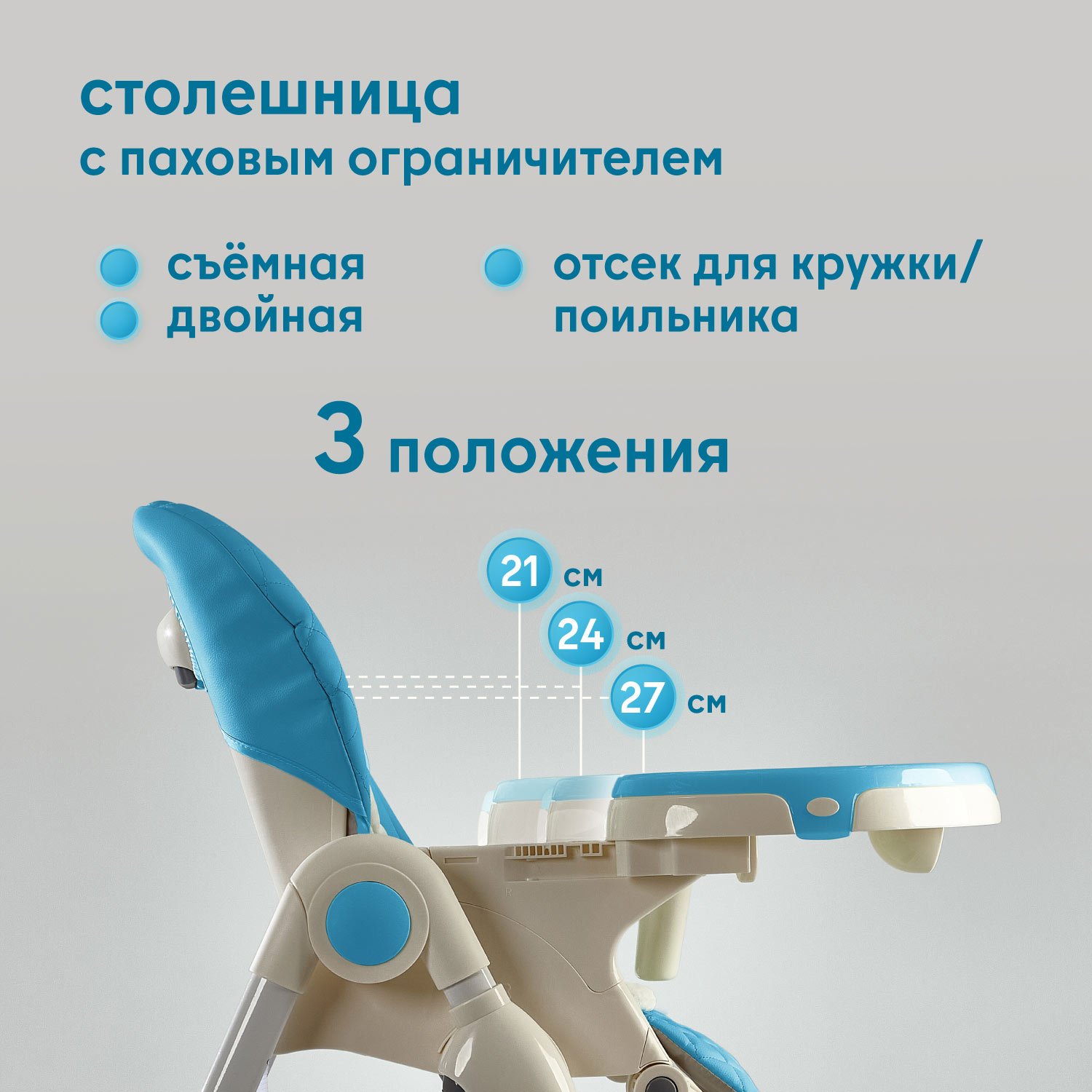 Стульчик для кормления Nuovita Elegante голубой - фото 9