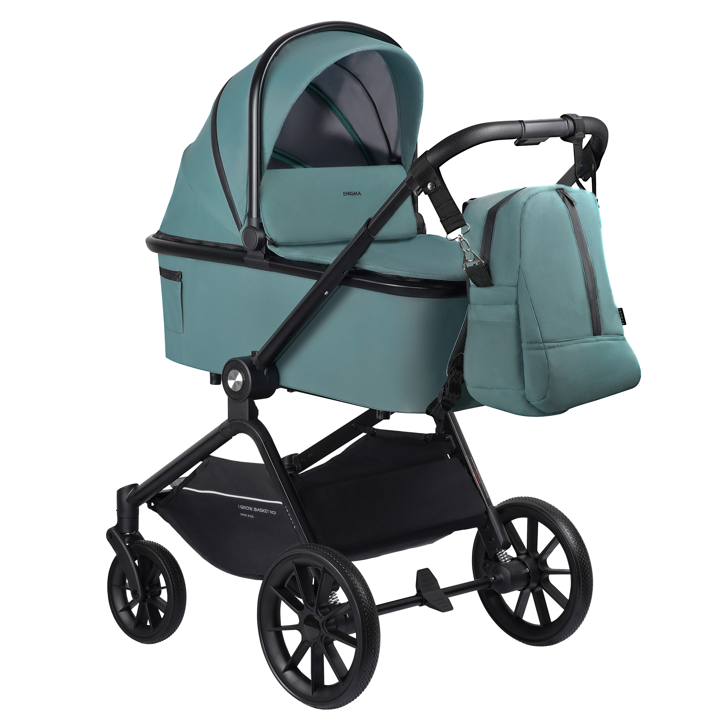 Коляска 2в1 JOVOLA Enigma универсальная зеленый - фото 15