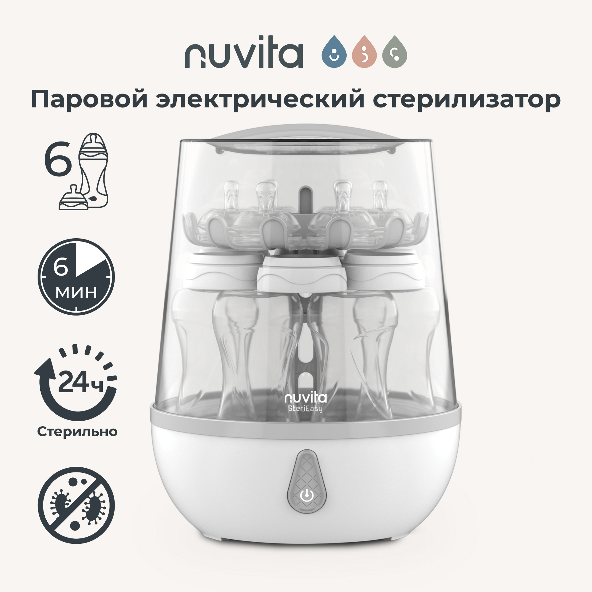 Стерилизатор для бутылочек и сосок Nuvita SteriEasy, паровой - фото 1