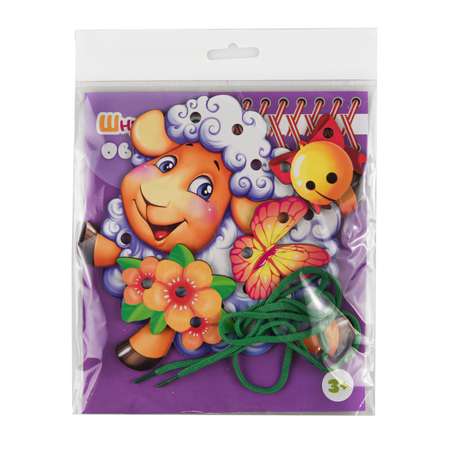 Игрушка PREZENT шнуровка Овечка с бабочкой