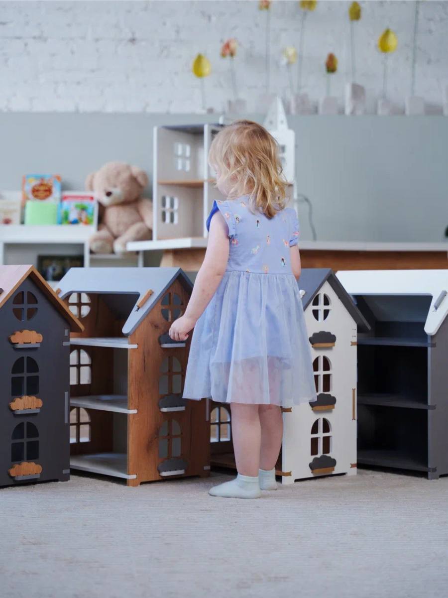 Домик для кукол Klikkin 61 см Kukolnyi domik-white-gray krysha - фото 5