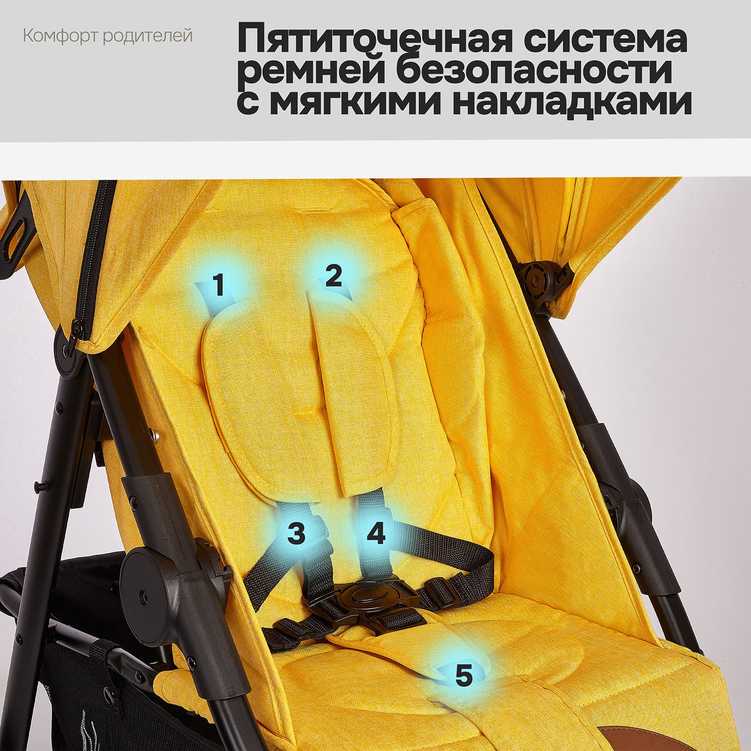 Коляска прогулочная Nuovita Corso желтый - фото 11