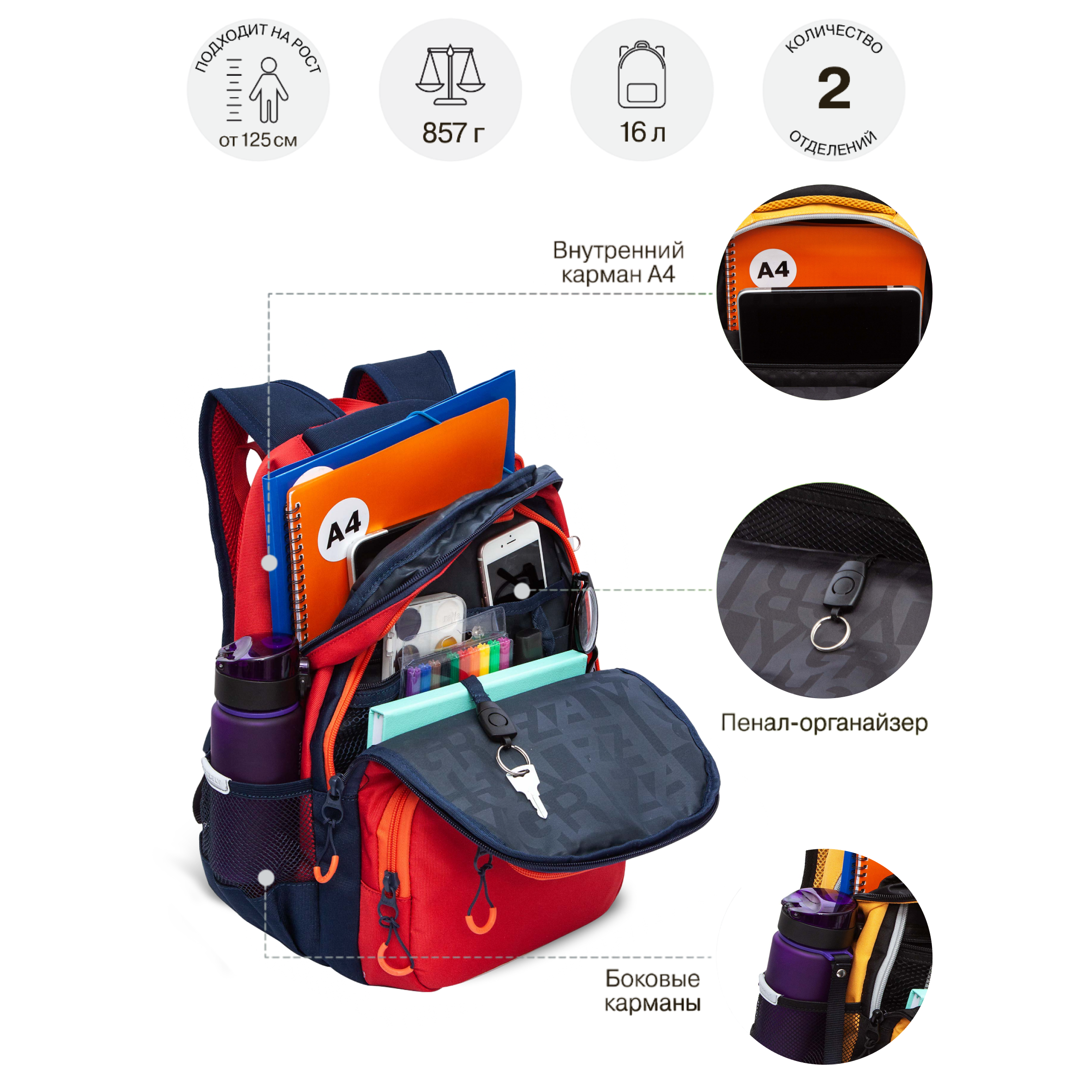 Рюкзак Grizzly для мальчика - фото 6