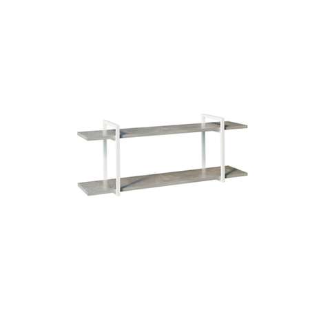 Полка настенная WoodSteel в стиле лофт Chicago 120x30х45 см ателье светлый белый